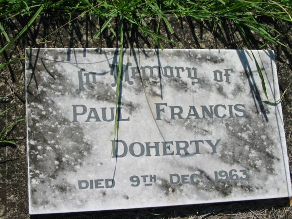 Paul Francis DOHERTY,  | died 9 Dec 1963;  | St John's Catholic Church, Kerry, Beaudesert Shire  | 