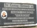 James Gordon HERBOHN,
husband father,
died 11 April 1993 aged 75 years;
Kilkivan cemetery, Kilkivan Shire