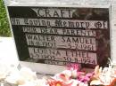 parents;
Walter Samuel CRAFT,
18-11-1902 - 5-2-1961;
Lorna Ethel CRAFT,
3-9-1905 - 30-8-1994;
Kilkivan cemetery, Kilkivan Shire