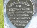 Beryl Clifford,
wife of M.E. STARKEY,
mother of Cliff,
died 1 July 1944 aged 21 years;
Kilkivan cemetery, Kilkivan Shire