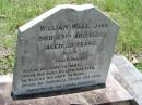 William WALL junior,
died 27 Aug 1920 aged 32 years,
inserted by parents;
Kilkivan cemetery, Kilkivan Shire