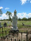 William FRASER,
husband of Flora FRASER,
died 13 Sept 1902 aged 72 years;
Flora FRASER,
wife of the late William FRASER,
died 3 Jan 1909 aged 75 years;
Ann Caroline FRASER,
daughter of Flora FRASER,
died 12 Aug 1902 aged 35 years;
Kilkivan cemetery, Kilkivan Shire