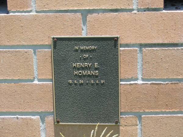 Henry E. HOMANS,  | 19-4-24 - 9-4-91;  | Kilkivan cemetery, Kilkivan Shire  | 