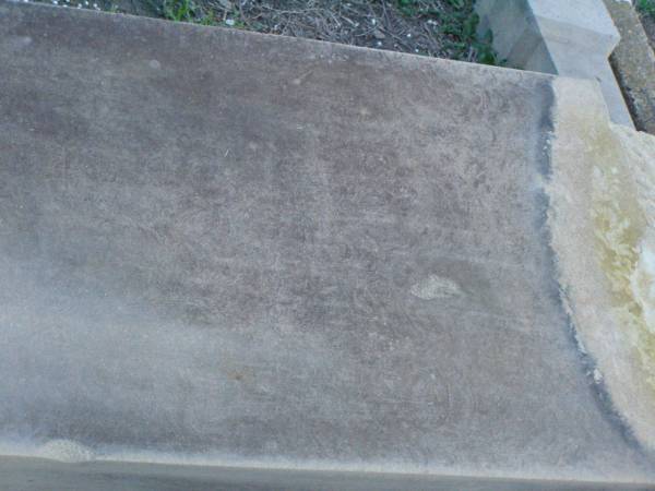 Lily,  | wife of Alexander E. JONES,  | died 6 Feb 1922 aged 33 years,  | erected by husband & children;  | [face down stone]  | children of E. & A. MORGAN,  | Harold Thomas,  | born 12 Aug 1892,  | died 23 Jan 1893;  | Jessie Beatrice,  | born 2? Aug 1879,  | died 6 June 1898;  | Florence Emily,  | born 30 July ????,  | died 7 June 1898;  | Killarney cemetery, Warwick Shire  | 