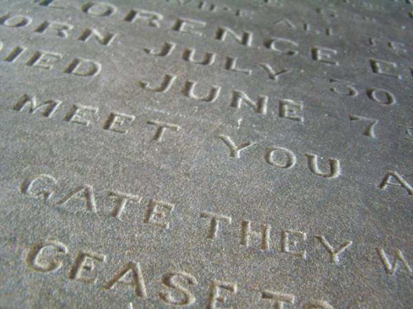 Lily,  | wife of Alexander E. JONES,  | died 6 Feb 1922 aged 33 years,  | erected by husband & children;  | [face down stone]  | children of E. & A. MORGAN,  | Harold Thomas,  | born 12 Aug 1892,  | died 23 Jan 1893;  | Jessie Beatrice,  | born 2? Aug 1879,  | died 6 June 1898;  | Florence Emily,  | born 30 July ????,  | died 7 June 1898;  | Killarney cemetery, Warwick Shire  | 