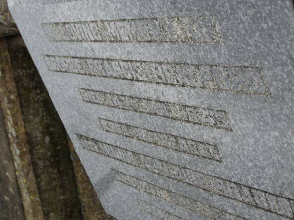 George Francis BRADFORD,  | died 14 Jan 1945 aged 76 years;  | Minnie Adelaide BRADFORD,  | died 21 Jan 1946 aged 74 years;  | Killarney cemetery, Warwick Shire  | 