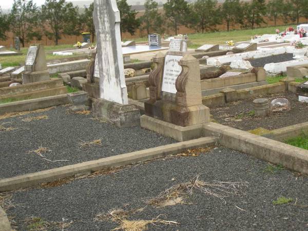 Mary Elizabeth,  | wife of Cuthbert LAMB,  | died 15 July 1903 aged 39 years;  | three children;  | Mary JONES,  | mother,  | died 25 June 1892 aged 59 years;  | Cuthbert LAMB,  | father,  | died 8 Sept 1954 aged 92 years;  | Dina Isabella LAMB,  | sister,  | died 22 Sept 1974 aged 85 years;  | Killarney cemetery, Warwick Shire  | 