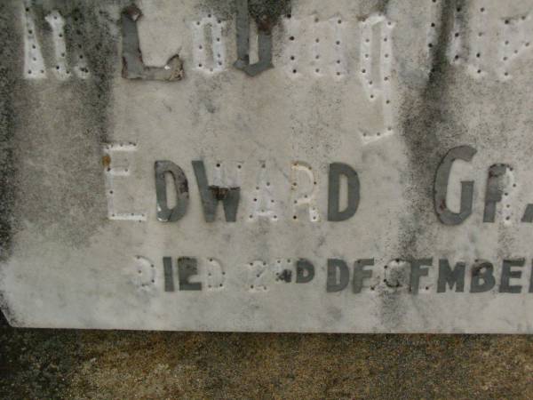 Edward GRAYSON,  | died 2 Dec 1949;  | Killarney cemetery, Warwick Shire  | 