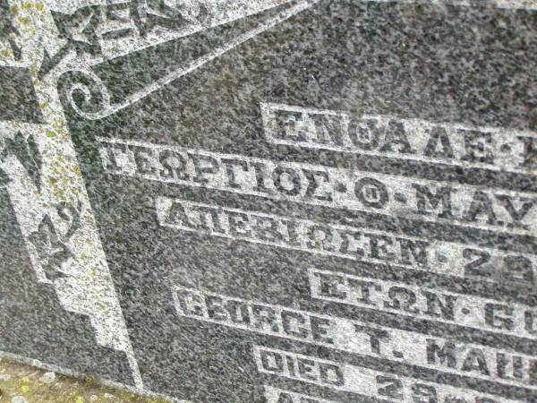 George T. MAUROMATIS,  | died 29-3-1942 aged 60 years;  | Killarney cemetery, Warwick Shire  | 