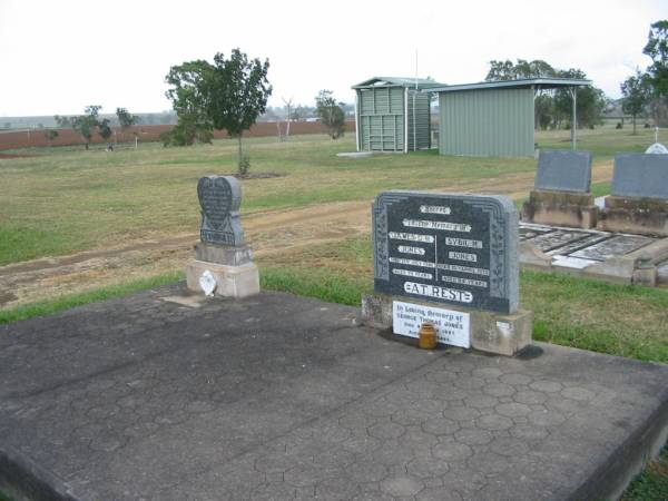 James G.H. JONES,  | died 15 July 1946 aged 59 years;  | Sybil M. JONES,  | died 15 April 1975 aged 84 years;  | George Thomas JONES,  | died 4 June 1967 aged 48 years;  | Jean Sybil JONES,  | daughter,  | died 1 Jan 1930? aged 13 1/2 years;  | Killarney cemetery, Warwick Shire  | 