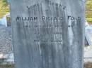 
William Richard FORD,
died 22 Sept 1919 aged 64 years;
Killarney cemetery, Warwick Shire
