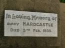 
baby HARDCASTLE,
died 5 Feb 1935;
Killarney cemetery, Warwick Shire

