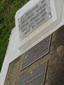 
Mildred Sarah Ann BRADFORD,
died 16 Sept 1964 aged 87 years;
Reginald BRADFORD,
30 July 1913 - 3 Oct 1943;
Alexander Thomas BRADFORD,
died 24 Sept 1909 aged 33 years;
Killarney cemetery, Warwick Shire
