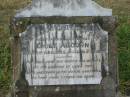 
Emily ALCORN,
wife mother,
died 22 Aug 1935 aged 62 years;
Killarney cemetery, Warwick Shire

