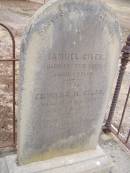 
Samuel GILES
d: 18 Feb 1829 aged 9 years

Edward H GILES
d: 18 Jul 1839
aged 8 mo

This stone erected by their brothers and sisters 1889

Kingscote historic cemetery - Reeves Point, Kangaroo Island, South Australia

