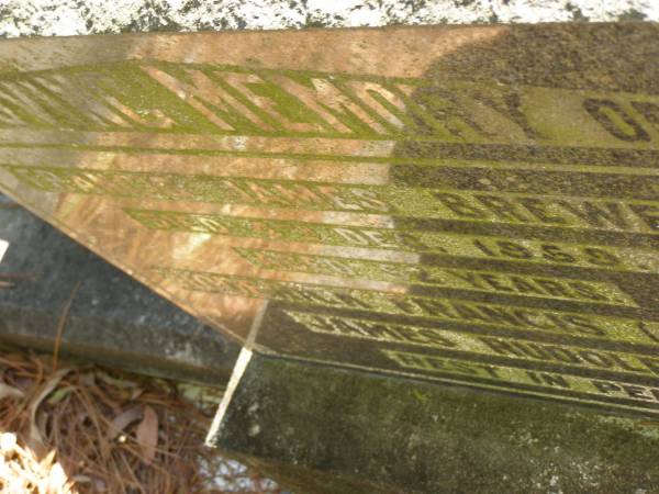 Francis James BREWER,  | died 4 Dec 1968 aged 82 years;  | Roderick Francis (Danny) James Rudolphus;  | Lawnton cemetery, Pine Rivers Shire  | 