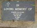 
Edward GILLILAND,
died 22 Aug 1939 aged 26 years;
Lawnton cemetery, Pine Rivers Shire
