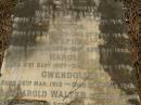 
children;
Walter FRANCIS,
born 7 Jan 1903,
died 7 June 1910;
Victor,
born 24 May 1904,
died 29 Dec 1904;
Stephen,
born 31 Jan 1906,
died 25 Aug 1906;
Harold,
born 2 Sept 1907,
died 9 Nov 1908;
Gwendoline,
born 26 Mar 1912,
died 26 Mar 1912;
Harold Walter,
father,
died 9 Sept 1939 aged 63 years;
Lawnton cemetery, Pine Rivers Shire
