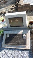 
Albert Harold KIRBY
b: 24 Mar 1917
d: 13 Jul 1990 aged 73
husband of Daphne
father of Gary, Denys, Glen, Helen

Daphne Frances Mary KIRBY (nee WRIGHT)
b: 14 May 1926
d: 10 Oct 2012 aged 86

Leyburn Cemetery
