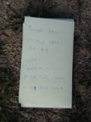 
Joseph BALL died 17 Nov 1896 aged 64 years;
wife Maria born 24 June 1830 died 27 Jan 1919;
Logan Village Cemetery, Beaudesert
