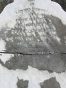 
wife mother Frances BISHOP died 29 July 1904 aged 63 years;
Logan Village Cemetery, Beaudesert
