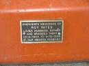 
Ron YATES, 25-6-1925 - 2-10-1998, husband father grandad;
Logan Village Cemetery, Beaudesert
