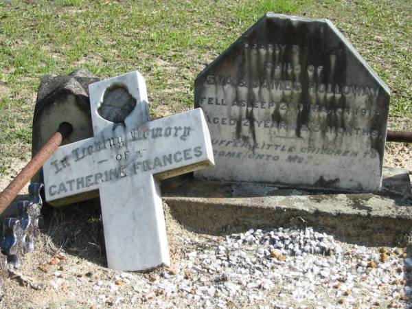 Catherine Frances child of Eva & James HOLLOWAY died 21 March 1912 aged 2 years & 5 months;  | Logan Village Cemetery, Beaudesert  | 