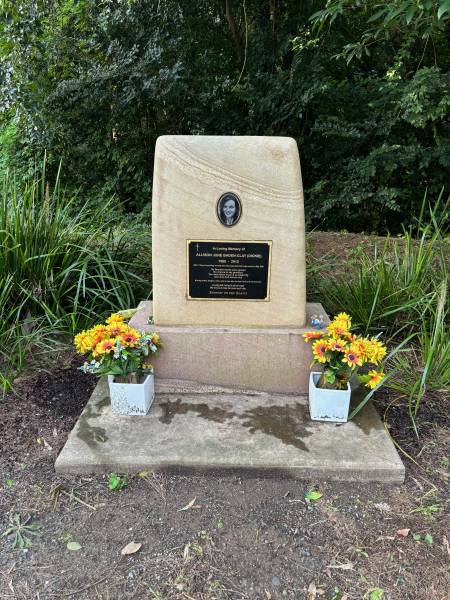 Allison June BADEN-CLAY (nee DICKIE)  | b: 1968  | d: 2012  |   | research notes: Roadside memorial at Anstead under where water pipes cross over highway.  | research notes: After 11 days of searching, her body was discovered under this bridge on the 1st May, 2012.  | research notes: No farewell words were spoken  | research notes: No chance to say goodbye  | research notes: You were taken from us so tragically  | research notes: And only God knows why  | research notes: A loving mother, daughter, sister-in-law, wife, and dear friend to all who knew her  | research notes: Loving and caring in all her ways  | research notes: We love and miss her more each day.  | research notes: Forever in our hearts.  | 