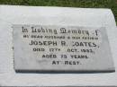 
Joseph R COATES
17 Oct 1953, aged 75
Lowood General Cemetery


