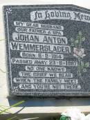 
Johan Anton WEMMERSLAGER
b: 6 Sep 1914, d: 23 Jun 1987
Lowood General Cemetery

