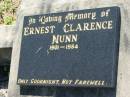 
Ernest Clarence NUNN
1901 - 1984
Lowood General Cemetery

