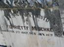 
Henriette MISCHKE
b: 5 Feb 1847, d: 14 Jan 1926
Lowood General Cemetery

