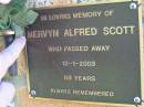 
Mervyn Alfred SCOTT
12 Jan 2003, aged 68
Lowood General Cemetery

