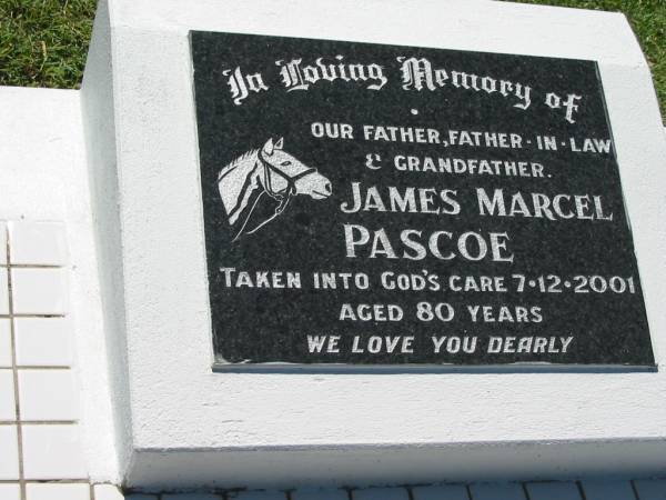 James Marcel PASCOE  | 7 Dec 2001, aged 80  | Lowood General Cemetery  |   | 