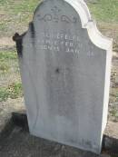 C.F. SCHIEFELBEIN, born 13 Feb 1825, died 13 Jan 1881;
Lowood Trinity Lutheran Cemetery (Bethel Section), Esk Shire