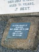 parents;
Johanne GUTZKE died 1 July 1908 aged 51 years;
Johann GUTZKE died 11 July 1923 aged 71 years;
Mary Johanna Loretta SHAW (nee GUTZKE) born 21-1-1887 died 12-9-1981, mother;
Lowood Trinity Lutheran Cemetery (Bethel Section), Esk Shire