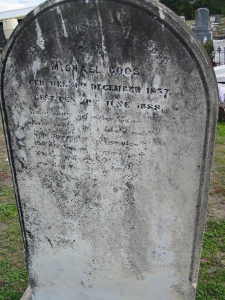 Michael GOOS, born 4 Dec 1837 died 20 June 1888;  | Lowood Trinity Lutheran Cemetery (Bethel Section), Esk Shire  | 