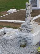 
Rudolph WEGNER, husband father,
died 17 June 1952 aged 69 years;
Annie Matilda (Jinny) WEGNER, mother,
died 13 May 1983 aged 82 years 7 months;
Christopher Keith WEGNER, son,
died 24 Aug 1967 aged 6 months;
Ma Ma Creek Anglican Cemetery, Gatton shire
