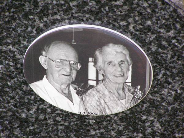 Ernest John HOWDEN,  | husband father grandad great-grandad,  | 22-1-1903 - 14-8-1997;  | Daisy Maud HOWDEN,  | wife mother nana great-nana,  | 17-12-1905 -6-3-1999;  | married 9-1-1934;  | Ma Ma Creek Anglican Cemetery, Gatton shire  | 