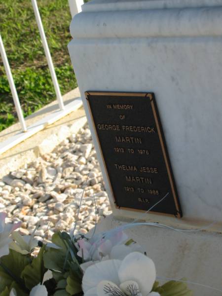 Christen POULSEN, died 11 July 1909 aged 70 years;  | Johanne, wife, died 29 Sept 1936 aged 89 years;  | Mariana MARTIN, daughter, born 12 May 1879 died 17 Mar 1965;  | George Frederick MARTIN, 1913 - 1976;  | Thelma Jesse MARTIN, 1913 - 1988;  | Marburg Anglican Cemetery, Ipswich  | 