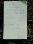 Christian SPANN,
born 23 Sept 1823 died 14 Aug 1907,
husband? of Friedericke SPANN;
Marburg Lutheran Cemetery, Ipswich