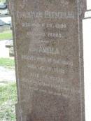 Christian RETSCHLAG,
died 29 March 1908 aged 72? years;
Amelia, wife of the above,
died 17 Dec 1908 aged 74 years;
Marburg Lutheran Cemetery, Ipswich