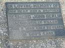 Desmond John BERLIN, son brother,
accidentally killed 7 June 1958 aged 22 years;
Marburg Lutheran Cemetery, Ipswich