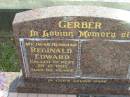 GERBER, Reginald Edward, husband,
died 29-10-1992 aged 68 years;
Marburg Lutheran Cemetery, Ipswich