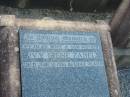William F. SCHUBEL,
died 28 Mar 1954 aged 64 years;
Louise C. SCHUBEL,
died 15 April 1975 aged 89 years;
Ivy Irene ZABEL, wife mother,
died 16 June 1961 aged 48? years;
Marburg Lutheran Cemetery, Ipswich
