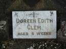 Doreen Edith CLEM,
aged 6 weeks;
Marburg Lutheran Cemetery, Ipswich