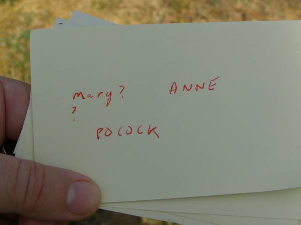 Mary Anne POCOCK;  | Maroon General Cemetery, Boonah Shire  | 