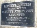 Sydney Kay Harvey NEWLOVE,
father,
born 25 April 1907,
died 19 April 1993;
Maroon General Cemetery, Boonah Shire