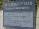 Jack MARSHALL
19-11-1922 - 11-9-1989;
Maroon General Cemetery, Boonah Shire