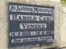 Harold Carl VENZKE,
father,
14-3-1909 - 29-12-1997;
Maroon General Cemetery, Boonah Shire